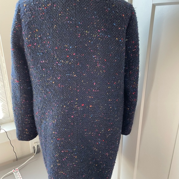 J. Crew Daphne Topcoat Nayla Navy Speckle sz 12 Nalya - Picture 3 of 8